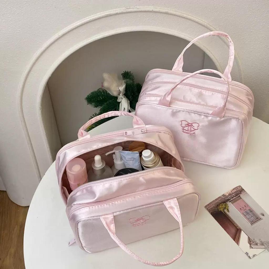 2025 Women's Portable Toiletry Bag - Large Capacity, Suitcase-Attachable, Partitioned for Travel