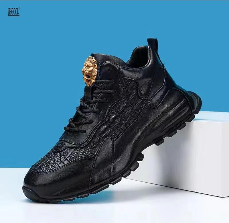 

New men s flat shoes Luxury sports shoes leather loafers foreign trade casual shoes a37 44 чёрный