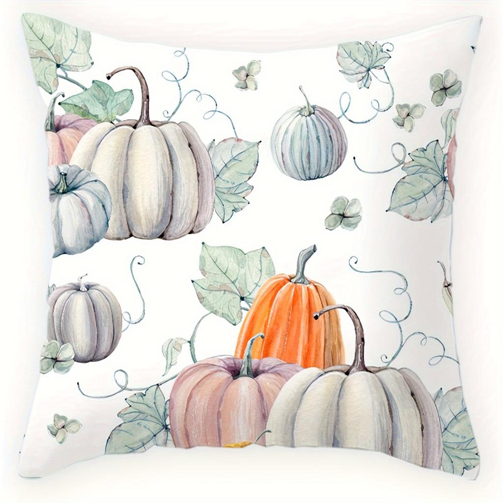 Herbst Kürbisse Aquarellmuster Kissenbezüge Muster Kissenbezug Geeignet für Sofa Schlafzimmer Auto Kissenbezug