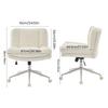 26.4 Inch Seat Office Chair, Artificial Rabbit Hair Home Office Chair with Metal Base, Adjustable Desk Chair Swivel Office Chair, Vanity Chair