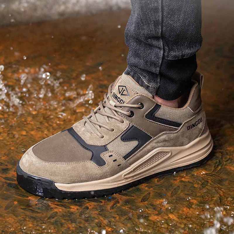 Oulylan Safety Shoes Men's Work Safety Boots Plastic Toe Lightweight Working Sneakers Anti-stab Anti-smash Work Boots Men