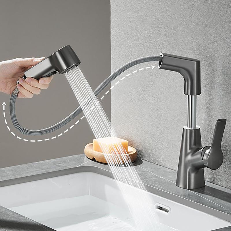 Bathroom Faucet Hot Cold Water Sink Mixer Tap Basin Faucets Washbasin Pull Faucet Copper Lifting Pull Faucet Hot and Cold Water