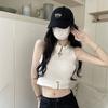 Strickweste Damen Oberbekleidung Hot Girl Aushöhlen Neckholder Ärmellos Basisschicht Innenbekleidung Kurzes Top Sommer