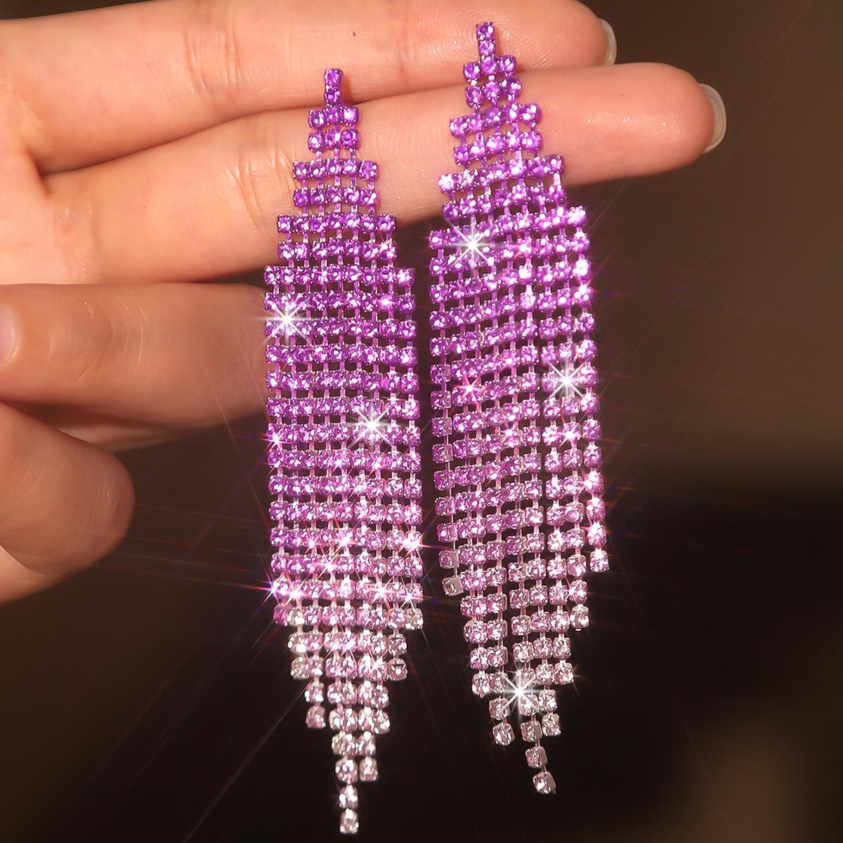 Элегантные длинные серьги-гвоздики с цирконами и стразами, аксессуары для платьев знаменитостей