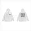 Hooded Zip-Up Sweatshirt Men Women Letter Print Loose Fit Casual Streetwear