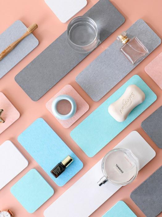 briskstyle ванная комната абсорбирующий цвет квадратный круглый диатомовый земляной коврик-подставка Sky Blue_8x8