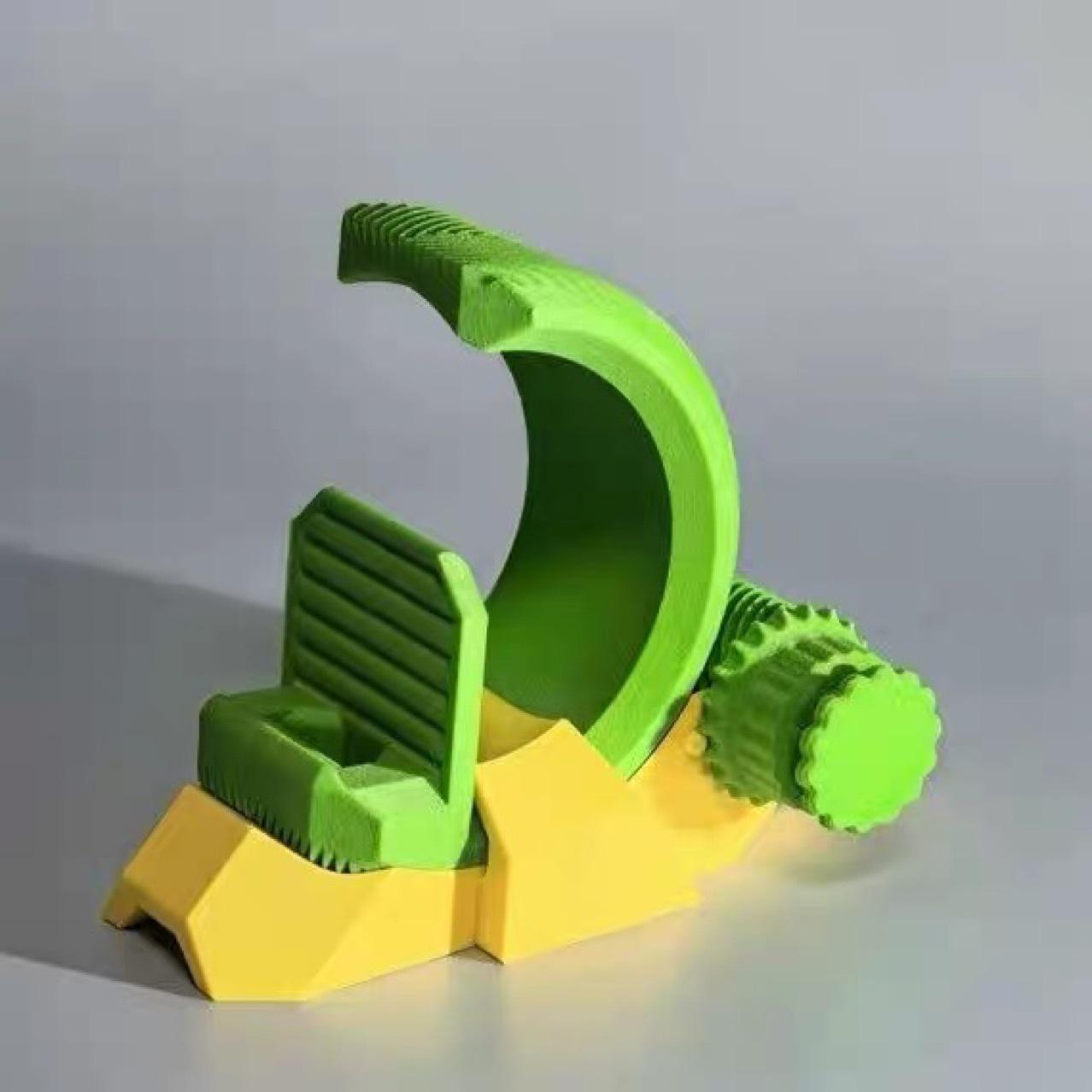 3D Printed Detachable Plastic Rotating Gear Phone Holder Adjustable Phone Holder желто-зеленый