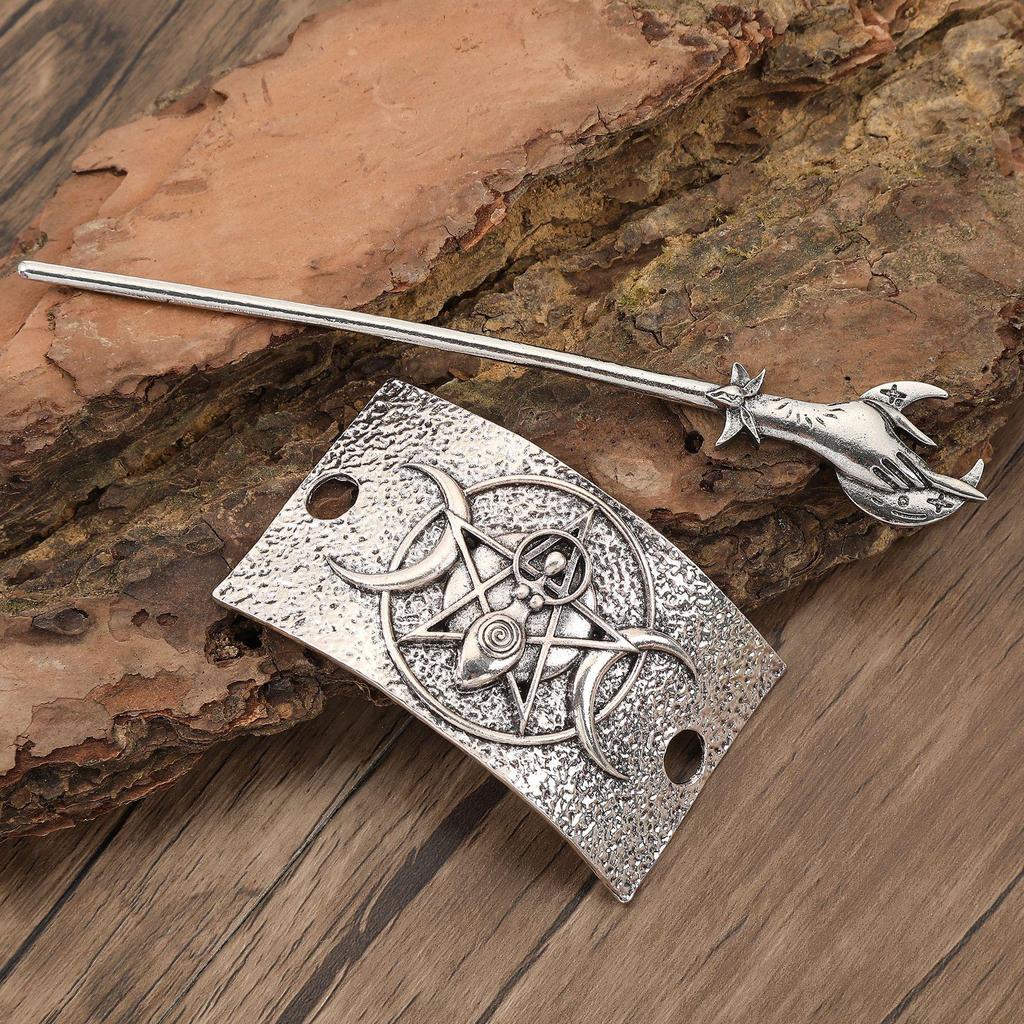 Retro Dreifache Mondgöttin Haarnadel - Halbmond Wikingerstil Party-Accessoire