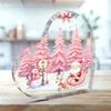 2D Flat Acrylic Cute Heart Shaped Christmas Desktop Decoration, Home Decor Plaque Hanging Wall Art Decorative Garden Decoration for Room Door Signs Ha