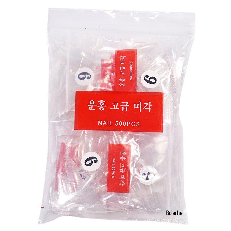

Transparent Water Drop Almond False Nail Tips for Practice Short Oval 4# - 1 pack