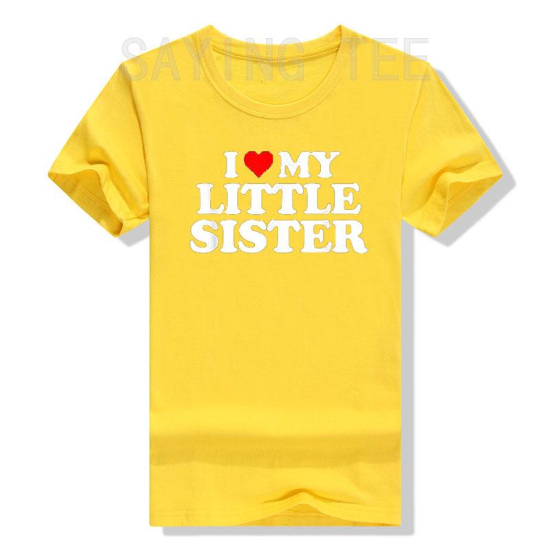 Ich Liebe Meine Schwester T-Shirt Ich Liebe Meine Kleine Schwester Grafik T-Shirt Oberteile Lustige Sprüche Buchstaben Gedruckte Outfits Familie Partnerlook Kleidung