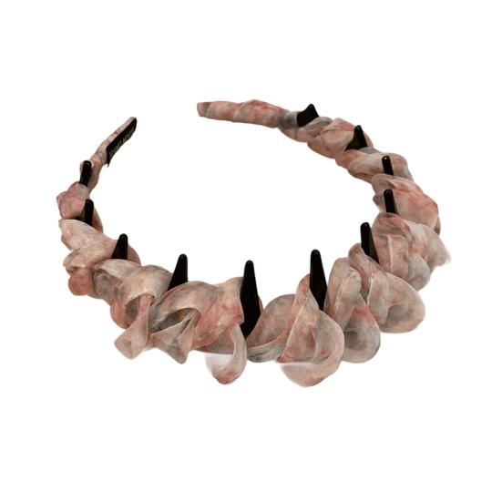 Women Headband Ribbon Decor Anti-slip Teeth Hair Hoop Versatile Bright