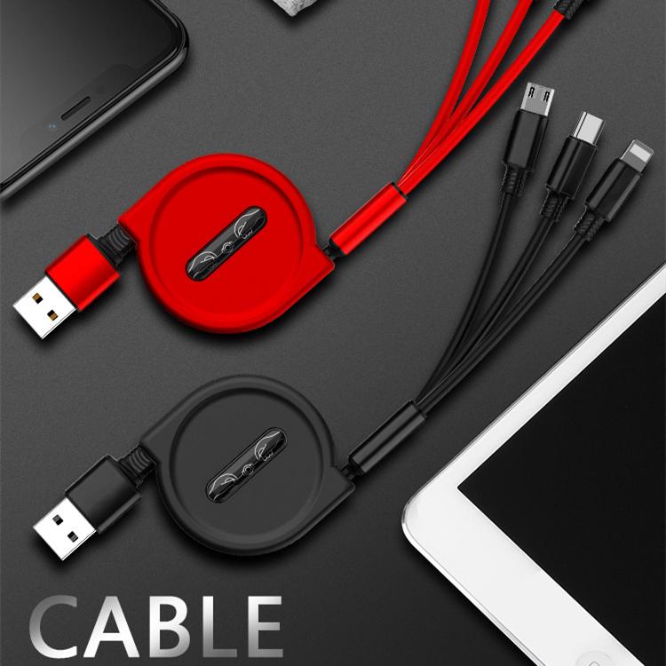 Cablu de încărcare 3 în 1 Retractabil USB Încărcare 2.5A Încărcare rapidă Pentru XiaoMi HuaWei Samsung Cablu de încărcare portabil Micro Type-C