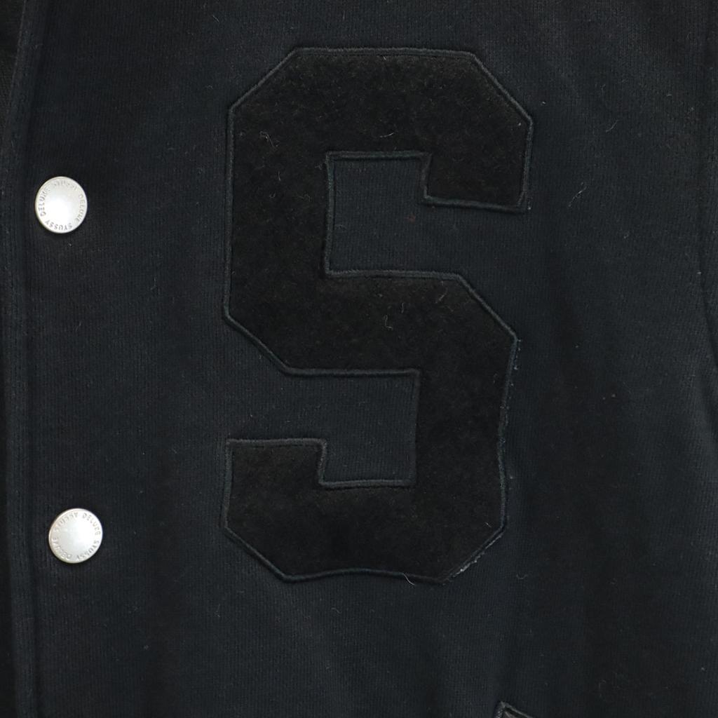 STUSSY sweat Stajan S black Batting jacket Men's Used