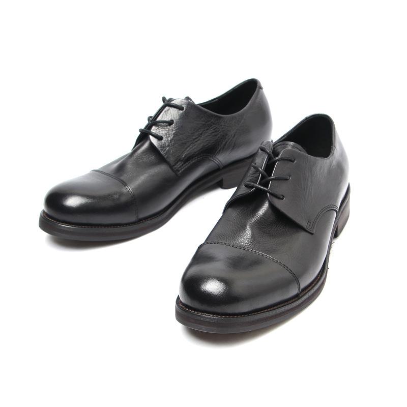 8401-1 Retro Polished and Old Big Head Leather Shoes, British Fashion Trend Men's Shoes First Layer Cowhide Shoes