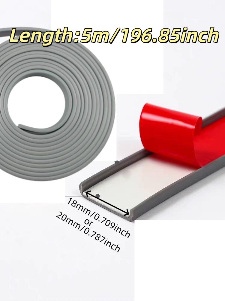 1Roll 5M/196.85inch U-shaped Edge Banding Self Adhesive 18mm/20mm Seals For Floor Edge Tape Wood Board Furniture Protector