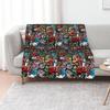 Synr 70s Retro Comic Graffiti Print Throw Blanket Luxurious Soft Fuzzy Blanket for Sofa Bed
