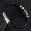 New Black Braid Leather Bracelets Mens Punk Boys Unique Zinc Alloy Metal Weave Knit Bracelet Gifts