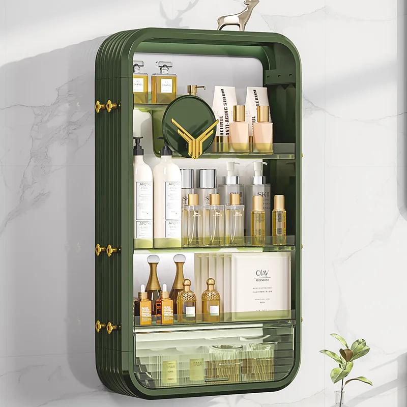 Non Perforated Kitchen Storage Rack Multi-layer Wall Seasoning Rack Bathroom Skincare Product Storage Rack Kitchen Storage Shelf