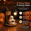 Resin Reading Ghost Figurine Hanging Lantern LED Ghost Decoration  Bookshelf Decor
