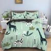 Cartoon Giraffe King Queen Duvet Cover Kids Girls Boys Animal Bedding Set Wildlife Quilt Cover 2/3pcs Polyester Comforter Cover