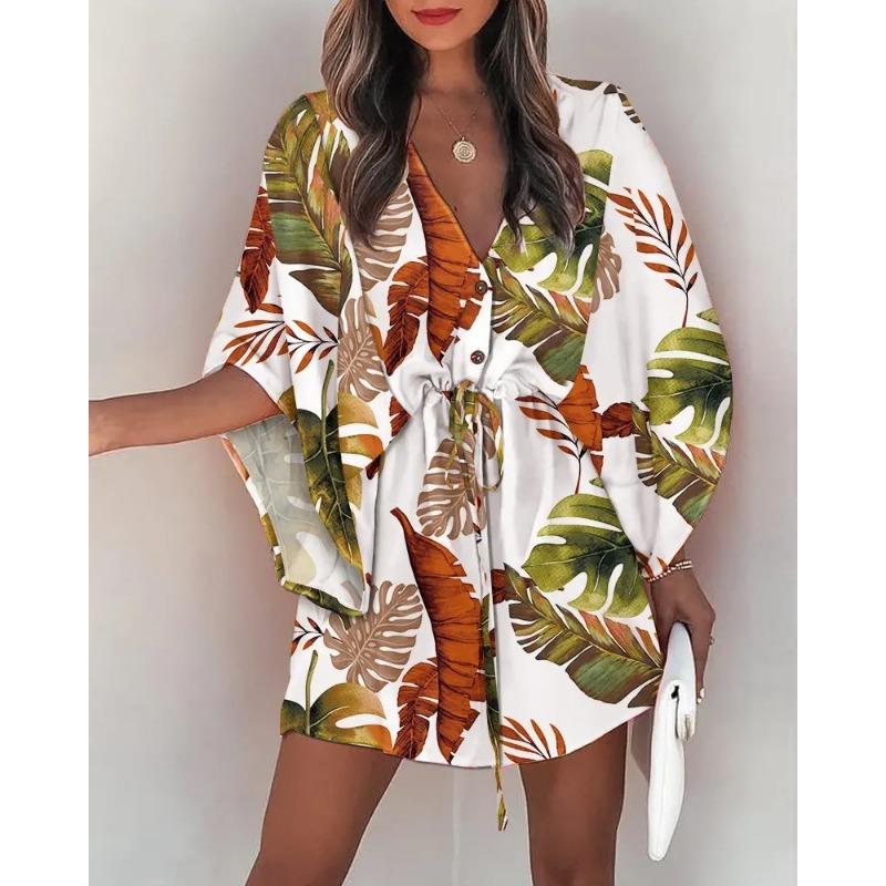 EastRogue Women's Fashion Summer Spring Short Sleeve V-Neck Casual Dresses