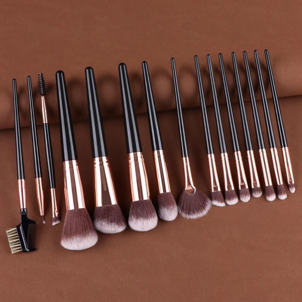 15pcs/set Face Bronzer Makeup Brushes Kit Make Up Tool Liner Brow Brush Portable Eyebrow Brush Lady