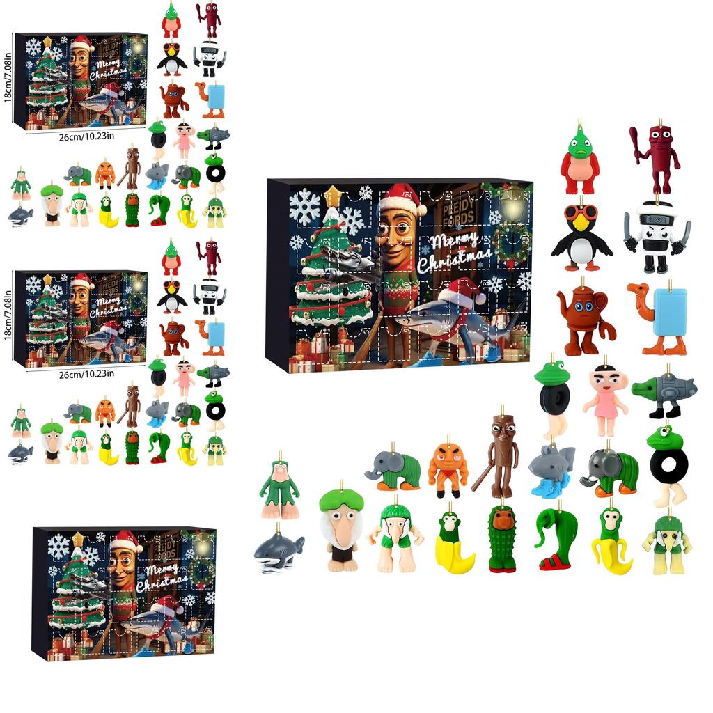 Calendar de Advent Acrilic Italian Brainrot Cu Figurine Personaj Pentru Decor de Sărbători