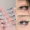 Mogugu - Set of 5 Pairs: Fox Eye Crisscross Cluster False Eyelashes