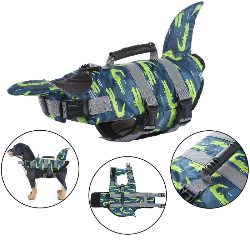 Pet Life Jacket Medium To Large Dogs Swimming Vest With Reflective Stripes Adjustable Hook-and-Loop