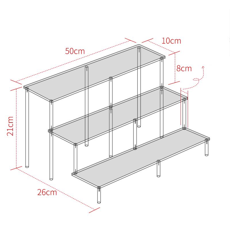 Clear 1-6 Tier Acrylic Display Stand for Funko Figures, Cupcake, Cosmetics, Perfume,Blind Box Display Riser Rack Dessert Shelf