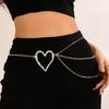 Sweet And Cool Exaggerated Big Love Waist Chain Female Personality Metal Thin Chain Body Chain Bodychain