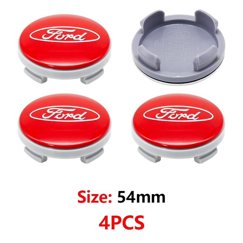 Car Sticker 4pcs 54mm 5.4cm wheel hub logo fitting for the Ford Focus Fusion Fiesta Mustang ST F-150 Mondeo center hub cap