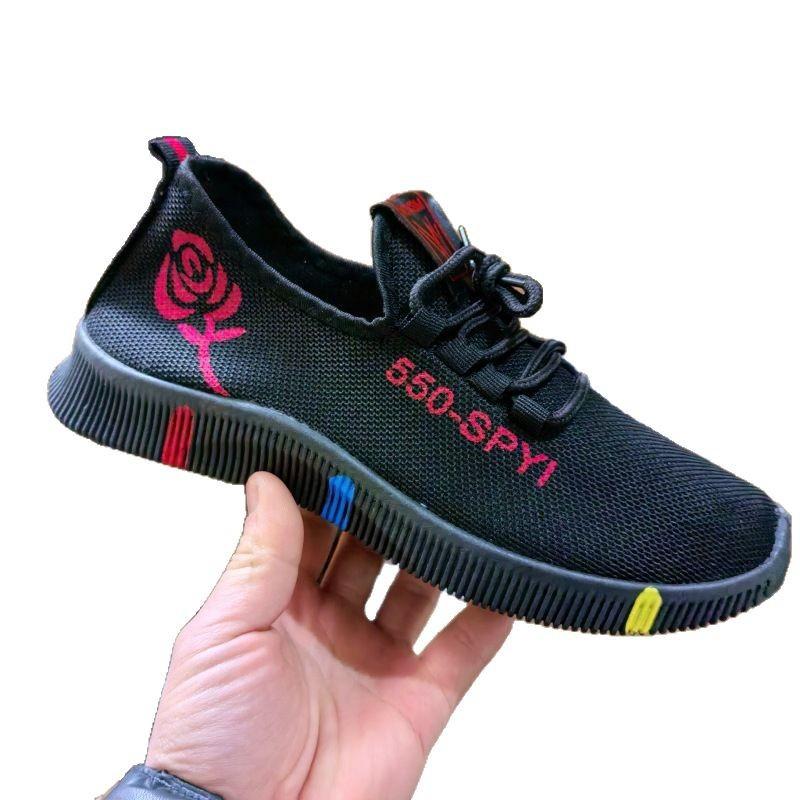 New Cloth Shoes Walking Shoes Soft Sole Non-slip Mother Sports Shoes Breathable Mesh Shoes Casual Shoes