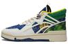 Wave Mid Party High Top Skateboard Shoes Men's White Green Blue AGCS283-1
