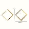 Minimalist Punk Square Earrings - Golden Geometric Ironwork Studs, Trendy Festival & Party Jewelry, Ramadan & Daily Fashion for Women