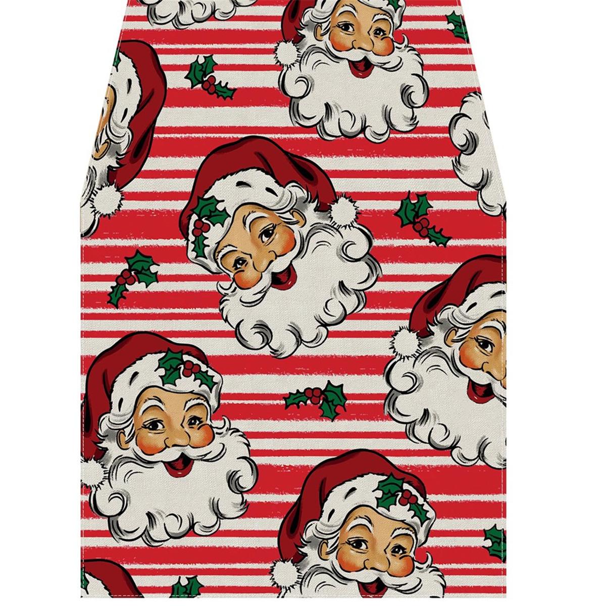 

2025+ Christmas Table Runner Red StripesSanta Xmas Winter Table Decoration for Home Kitchen Dining Dinner Indoor Outdoor China Mainland