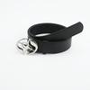 Buckle Smooth Waistband With Circular Center Cross Pattern Leather Imitation