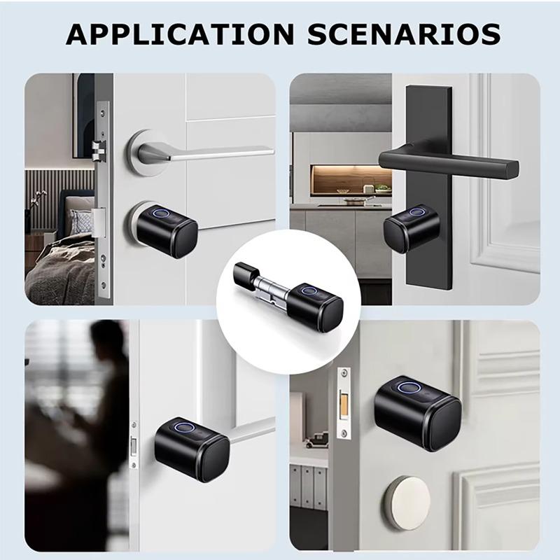 Smart Electronic Door Lock APP/ Password/ Card/ Key/Fingerprint Unlock Tuya TTLock APP Smart Adjustable Cylinder Lock for Home
