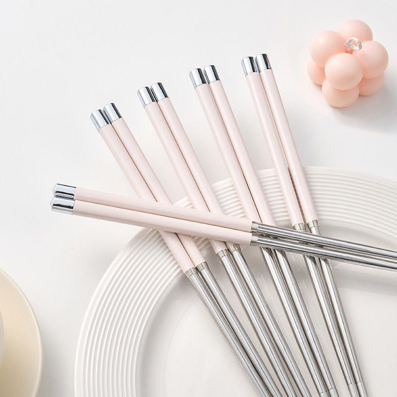 High-Grade 304 Stainless Steel Chopsticks: Luxury, Durable, Mold-Resistant Tableware for Home, Hotel, or Restaurant Use