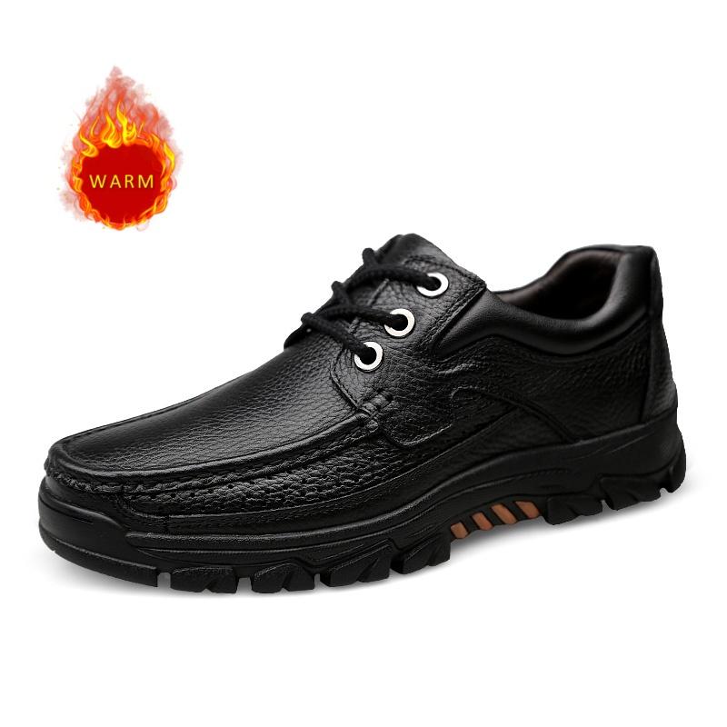 Fashion High Quality New Thick Soled Wear-resistant Men's Leather Casual Shoes Lace Up Oxford Shoes for Men's Outdoor Hiking Shoes