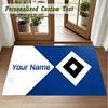 Crystal Velvet Square Rug Custom NameHamburger SV Pattern Non Slip Home Floor Decor Rug