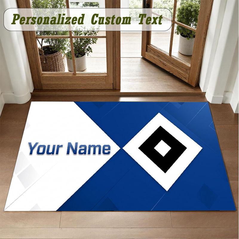 Crystal Velvet Square Rug Custom NameHamburger SV Pattern Non Slip Home Floor Decor Rug