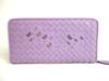Authentic BOTTEGA VENETA Intrecciato Butterfly Motif Purple Leather Round Zip Wallet #a423  Refurbished