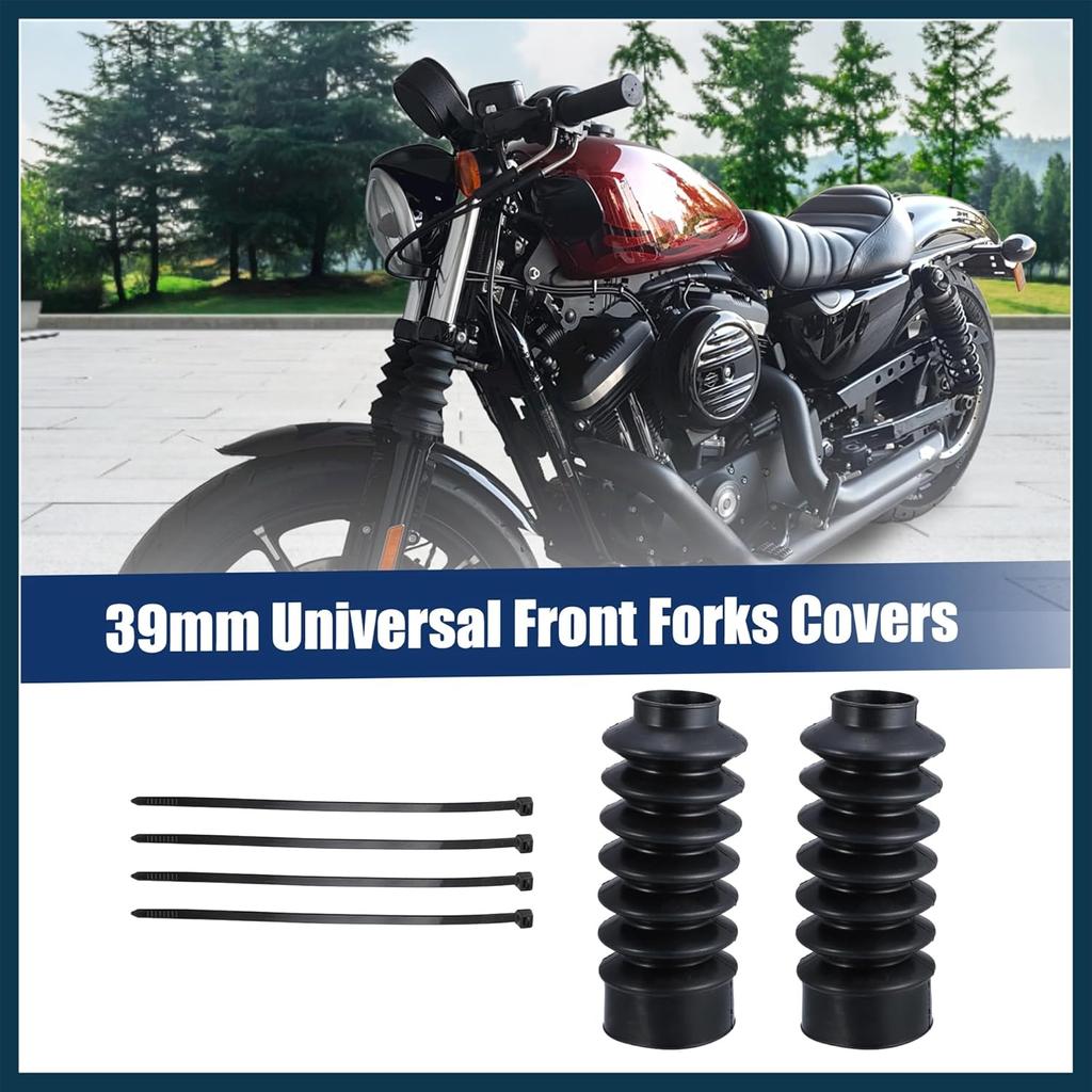 2 Pcs Motorcycle Front Fork Guards Covers Shock Absorbers Boots 39mm Universal for Harley Sportster XL883 1200 for ATV UTV Automotive Parts