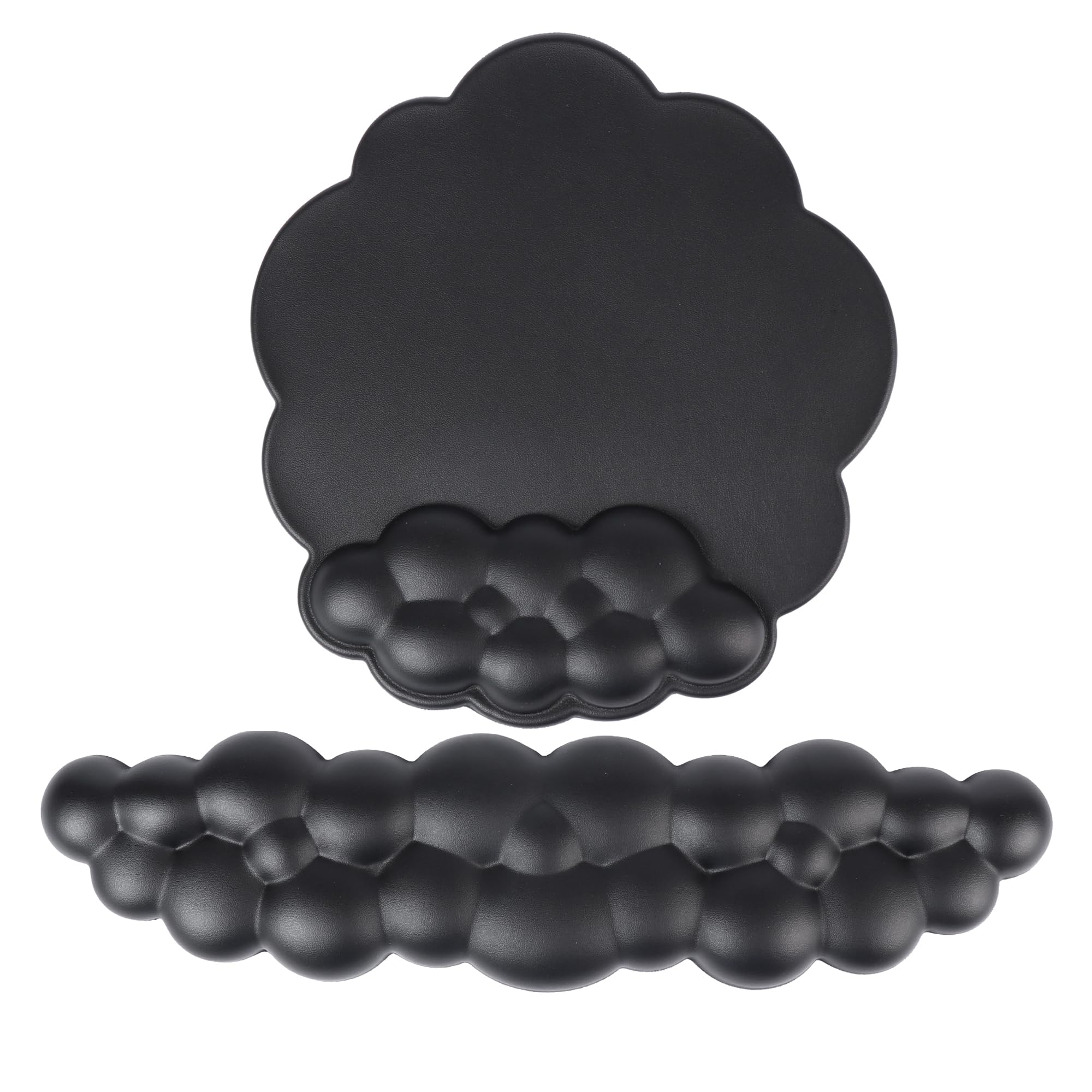 

Подставка для запястья клавиатуры Коврик для мыши Встроенная подставка для запястья Милый дизайн облака Кожа ПУ Поддержка для рук Подставка для рук в комплекте Подставка для рук Приятная на ощупь чёрный