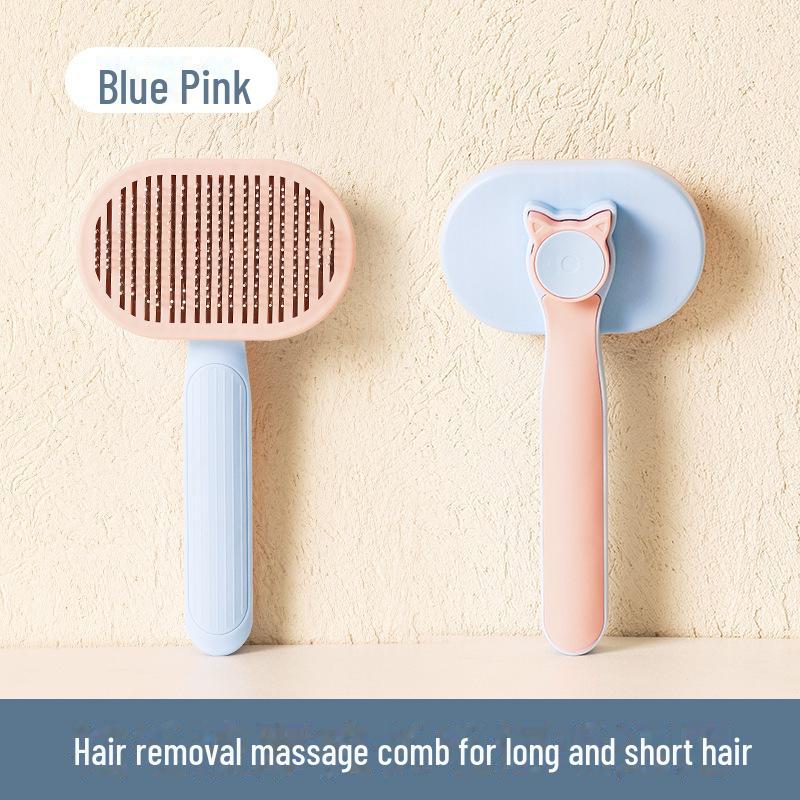 

Расческа для удаления шерсти с иглами из нержавеющей стали для кошек и собак — инструмент для ухода за домашними животными null порошок синий