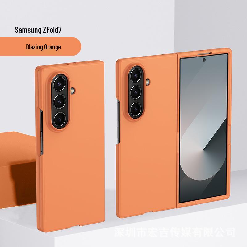 

Матовый защитный чехол для Samsung Z Fold7/Z Fold6/5: Простой, приятный для кожи, однотонный складной чехол для телефона-раскладушки. Z Fold2/W21 (Horizontal Fold)