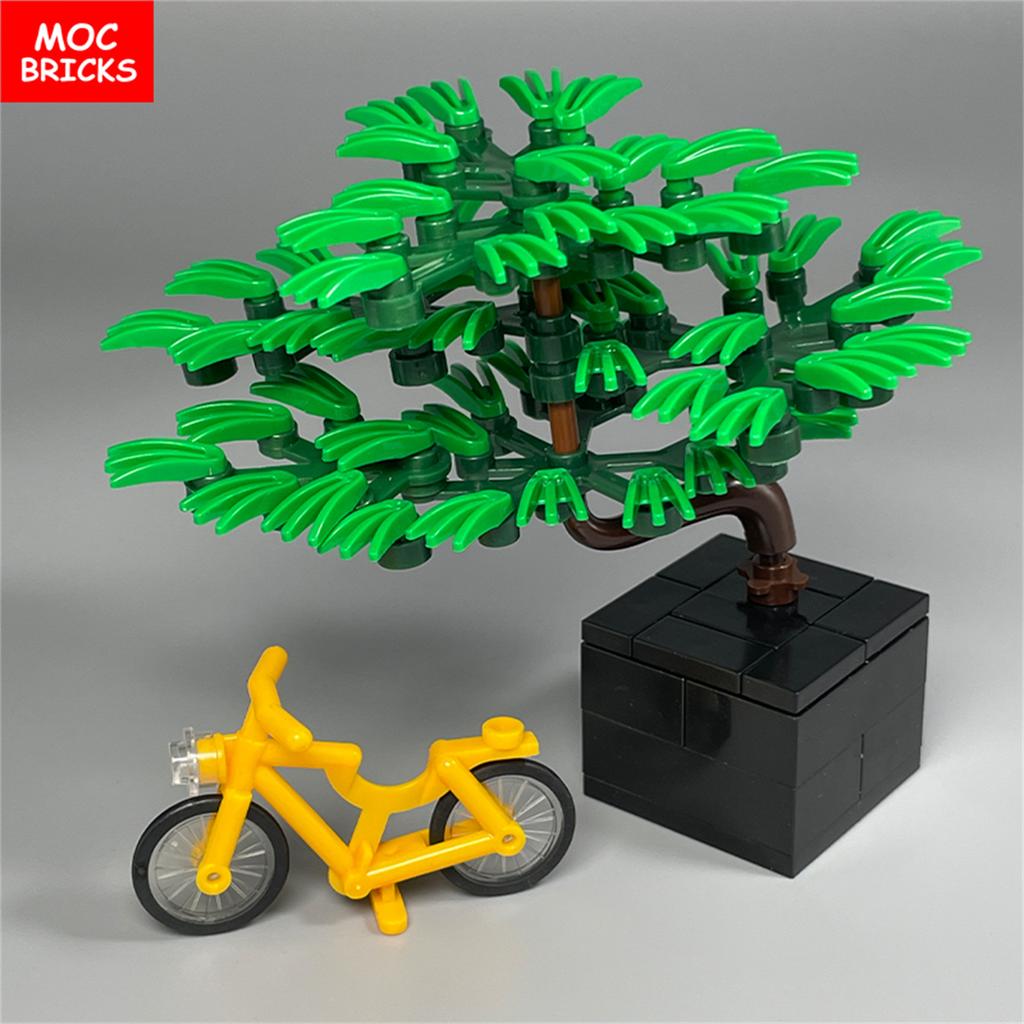 Non-Toxic Moc Bricks Mini Welcoming Pine Desktop Diy Tree Model City House Decorations Educational Building Blocks Children'S Toys