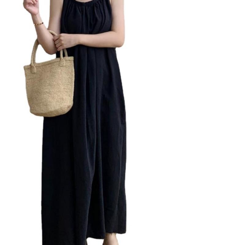 Sleeveless Halter Dress Loose and Slim Sleeveless Dress Over The Knee